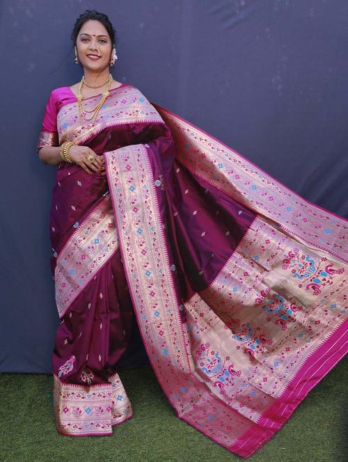 paithani silk saree - 19513319 - Very Small Image - 1