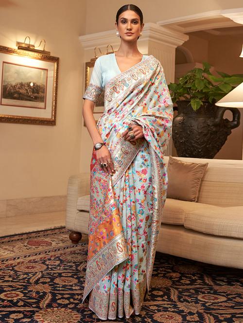 pashmina saree with blouse - 19513348 - Very Small Image - 1