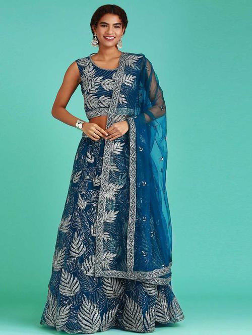 embroidered unstitched lehenga choli with dupatta - 19513699 - Very Small Image - 1