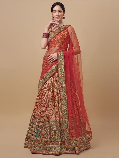embroidered unstitched lehenga choli with dupatta - 19513710 - Very Small Image - 1