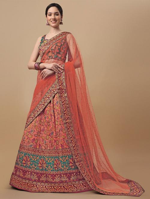 embroidered unstitched lehenga choli with dupatta - 19513714 - Very Small Image - 1