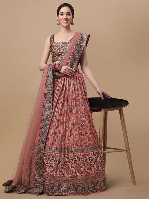 embroidered unstitched lehenga choli with dupatta - 19513717 - Very Small Image - 1