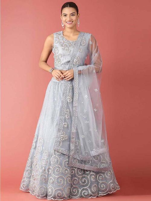 embroidered unstitched lehenga choli with dupatta - 19513845 - Very Small Image - 1