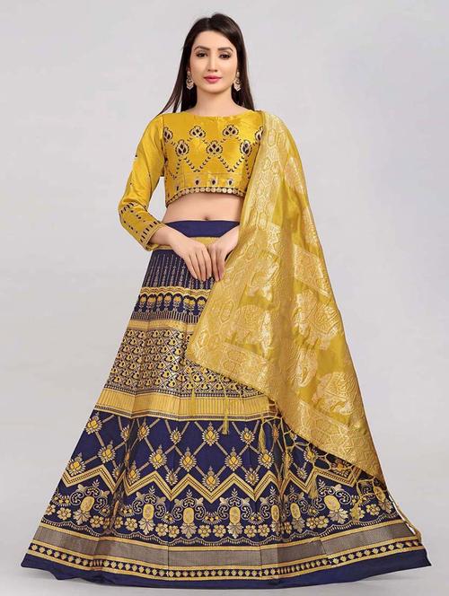 embroidered unstitched lehenga choli with dupatta - 19513848 - Very Small Image - 1