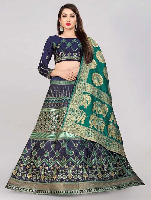 embroidered unstitched lehenga choli with dupatta - 19513850 - Very Small Image - 1