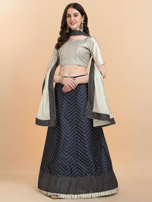 embellished unstitched lehenga choli with dupatta - 19513861 - Very Small Image - 1
