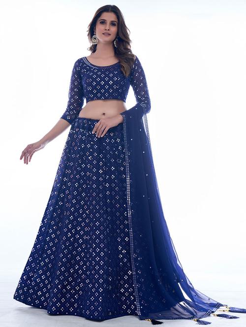 embroidered unstitched lehenga choli with dupatta - 19513884 - Very Small Image - 1