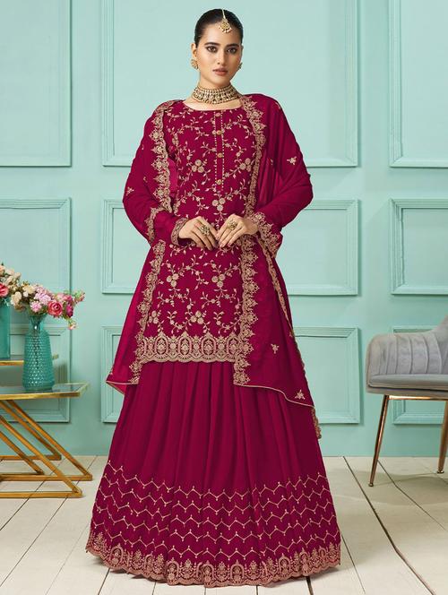 embroidered unstitched lehenga choli with dupatta - 19513898 - Very Small Image - 1