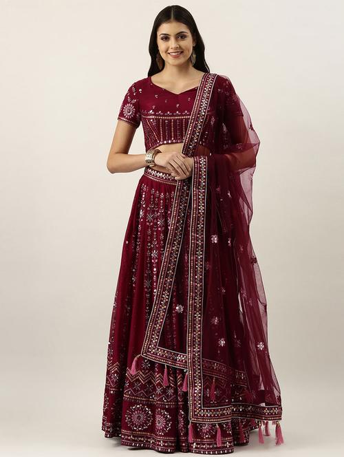 embroidered unstitched lehenga choli with dupatta - 19513916 - Very Small Image - 1