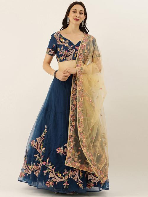 embroidered unstitched lehenga choli with dupatta - 19513941 - Very Small Image - 1