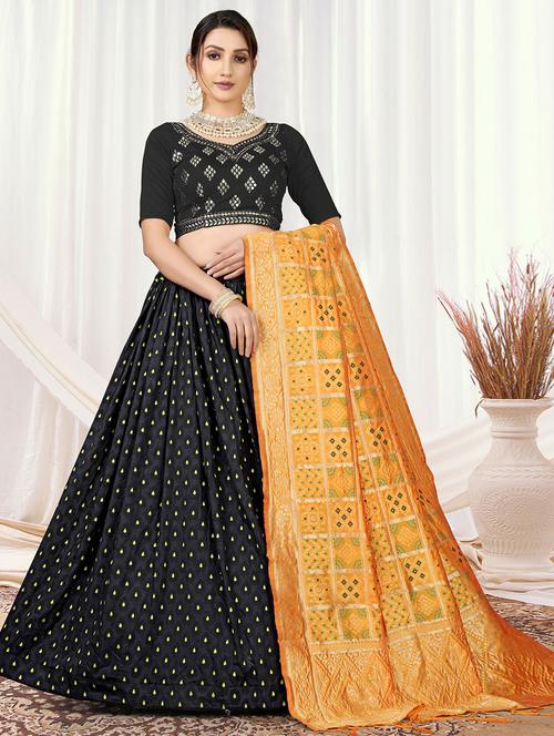 embroidered unstitched lehenga choli with dupatta - 19513949 - Very Small Image - 1