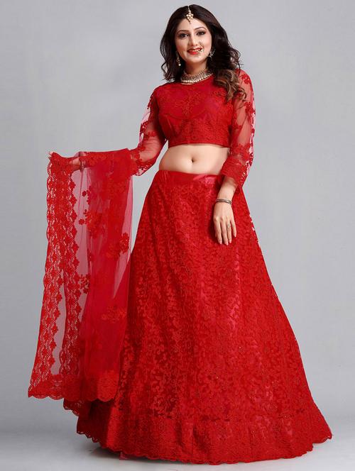 embroidered unstitched lehenga choli with dupatta - 19513959 - Very Small Image - 1