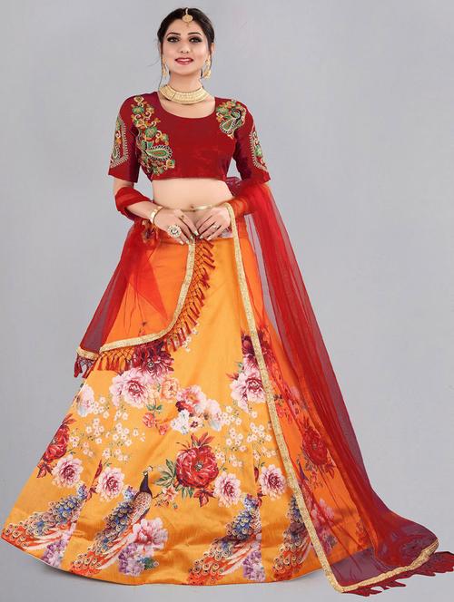 embroidered unstitched lehenga choli with dupatta - 19513965 - Very Small Image - 1