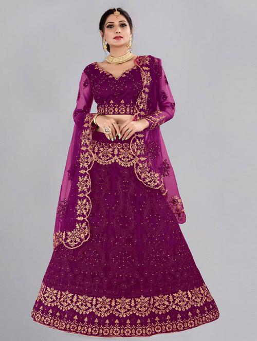 embroidered unstitched lehenga choli with dupatta - 19513970 - Very Small Image - 1