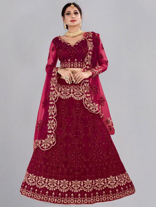 embroidered unstitched lehenga choli with dupatta - 19513971 - Very Small Image - 1