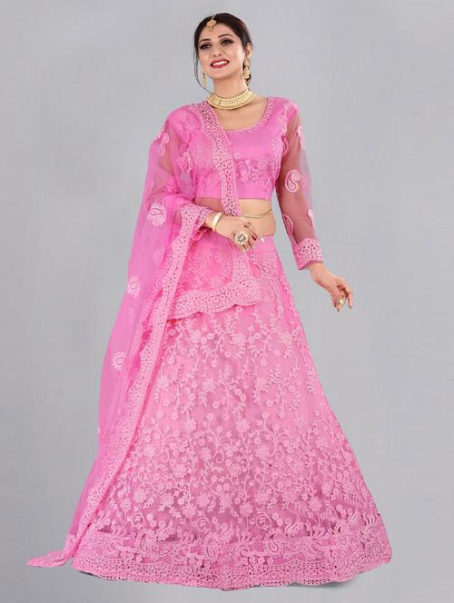 embroidered unstitched lehenga choli with dupatta - 19513975 - Very Small Image - 1