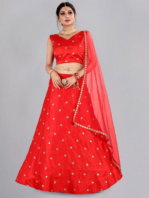 embroidered unstitched lehenga choli with dupatta - 19513979 - Very Small Image - 1
