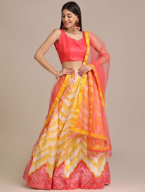 printed unstitched lehenga choli with dupatta - 19513992 - Very Small Image - 1