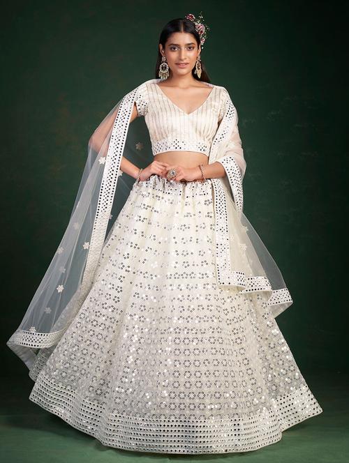 embroidered unstitched lehenga choli with dupatta - 19514003 - Very Small Image - 1