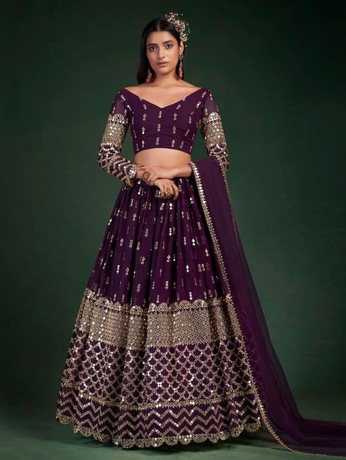 embroidered unstitched lehenga choli with dupatta - 19514006 - Very Small Image - 1