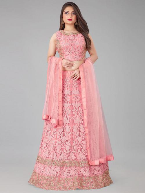 embroidered unstitched lehenga choli with dupatta - 19514040 - Very Small Image - 1