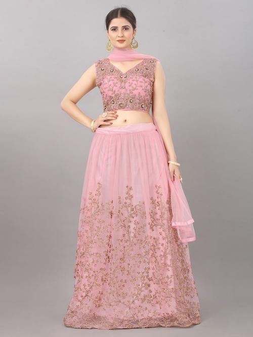embroidered unstitched lehenga choli with dupatta - 19514051 - Very Small Image - 1