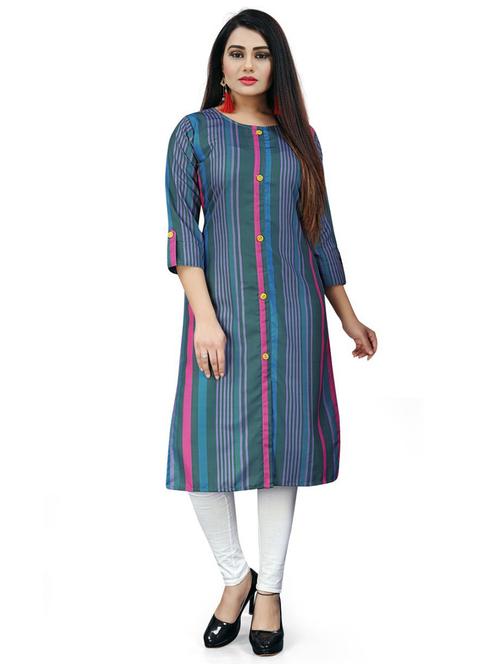 round neck straight shirt kurta - 19514289 - Very Small Image - 1