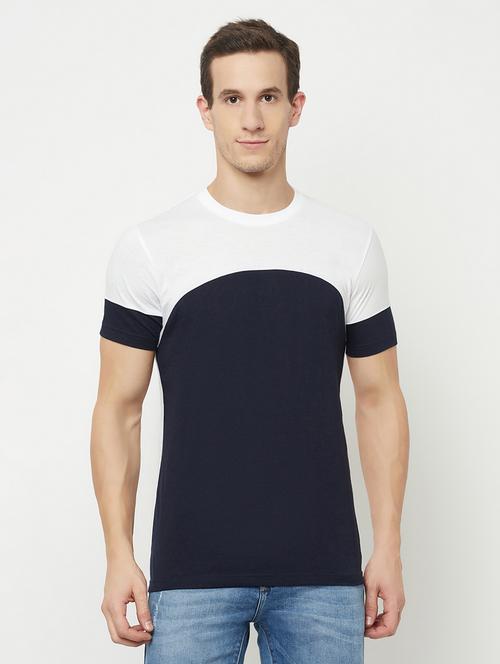color block cotton blend t-shirt - 19514410 - Very Small Image - 1