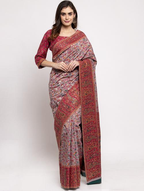multi colored printed saree with blouse - 19515162 - Very Small Image - 1