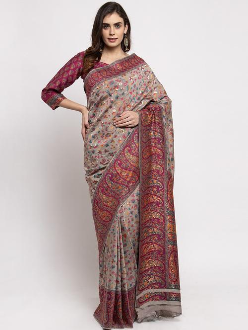 multi colored printed saree with blouse - 19515166 - Very Small Image - 1