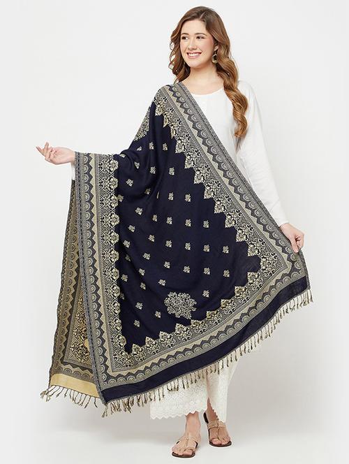 dark blue acrylic shawl - 19515313 - Very Small Image - 1