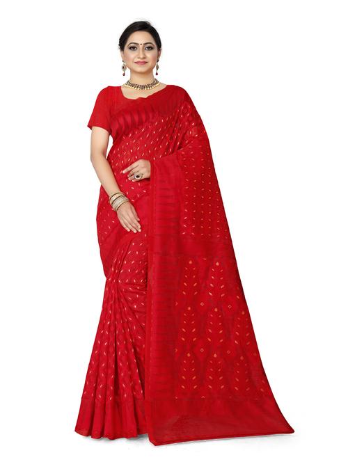 self design jamdani saree with blouse - 19515463 - Very Small Image - 1