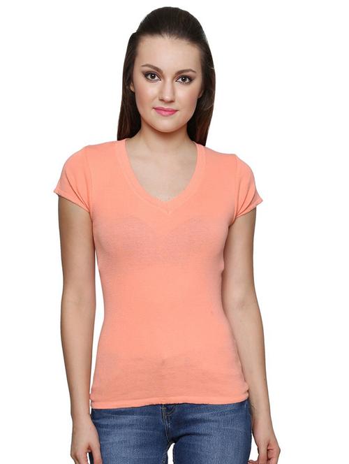 women's straight v neck top - 19515515 - Very Small Image - 1