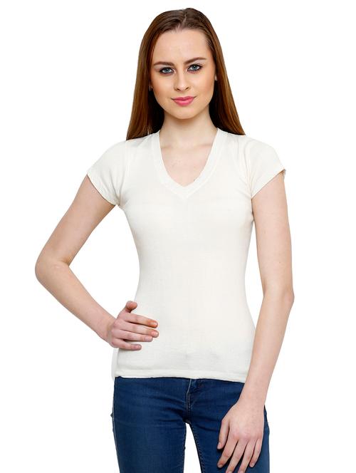 women's straight v neck top - 19515575 - Very Small Image - 1