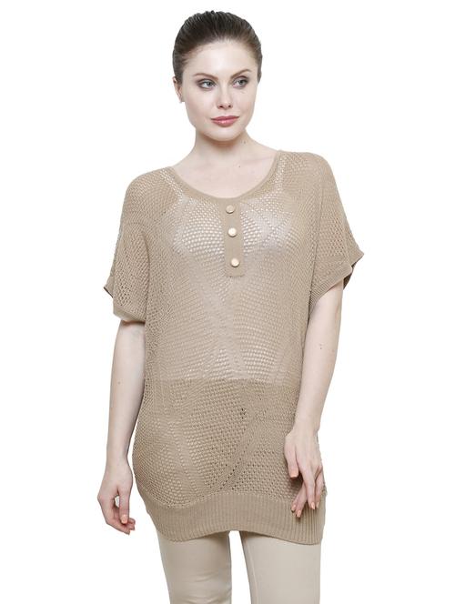 women's straight round neck top - 19516873 - Very Small Image - 1