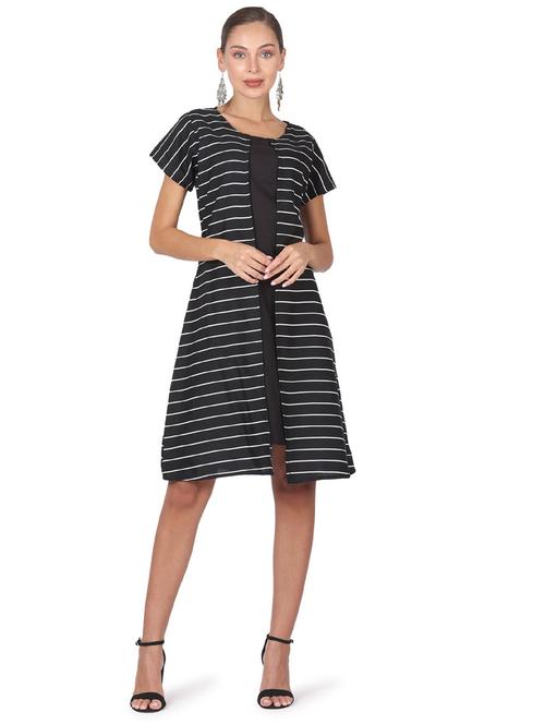 women's layered striped dress - 19517239 - Very Small Image - 1