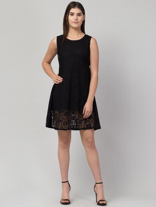 women's fit & flare self design dress - 19517268 - Very Small Image - 1