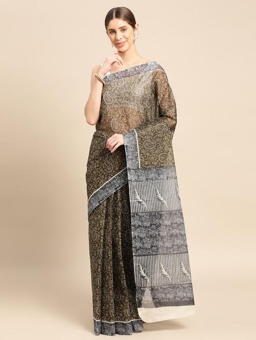 women's floral multi colored saree - 19518098 - Very Small Image - 1