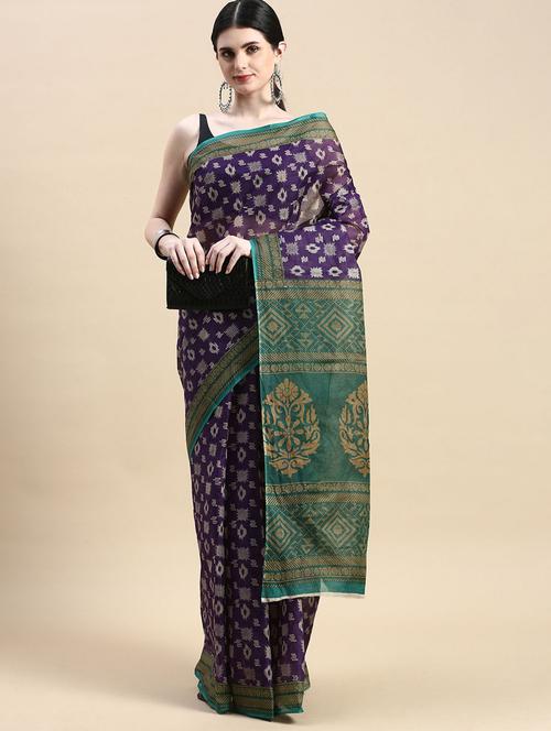 women's aztec multi colored saree - 19518161 - Very Small Image - 1