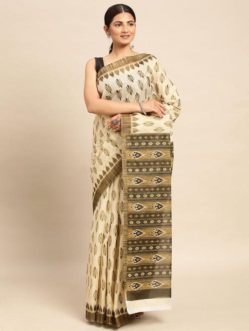women's ethnic motifs beige colored saree - 19518223 - Very Small Image - 1