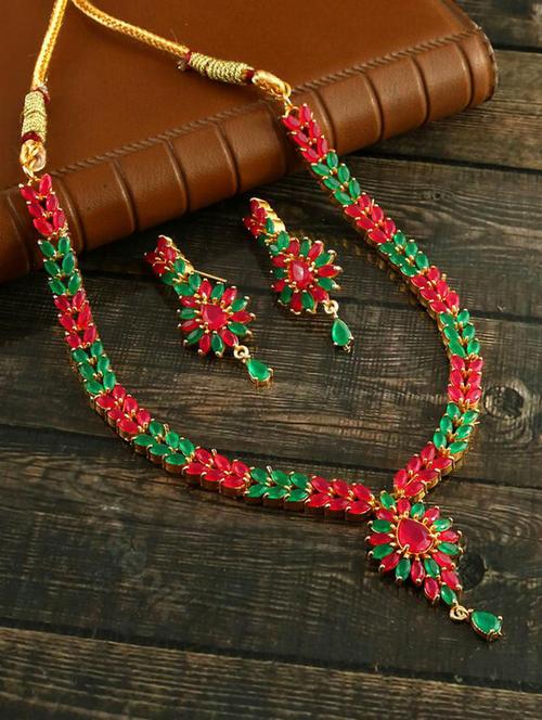 multi colored brass necklace and earring - 19518763 - Very Small Image - 1