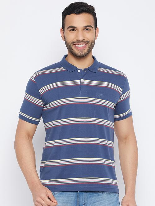 men short sleeves striped polo t-shirt - 19519402 - Very Small Image - 1