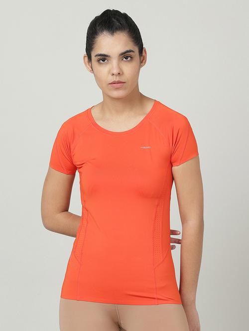 orange polyester racer back tee - 19519998 - Very Small Image - 1