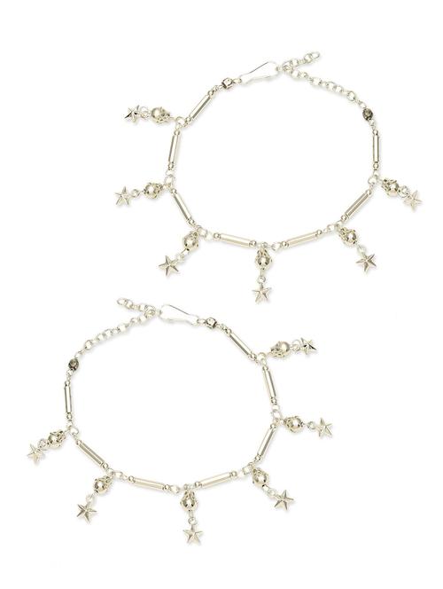 silver anklet for girls and women - 19521124 - Very Small Image - 1
