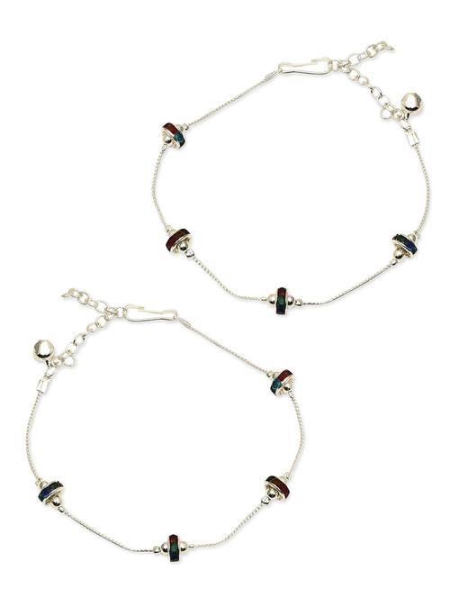 silver anklet for girls and women - 19521127 - Very Small Image - 1