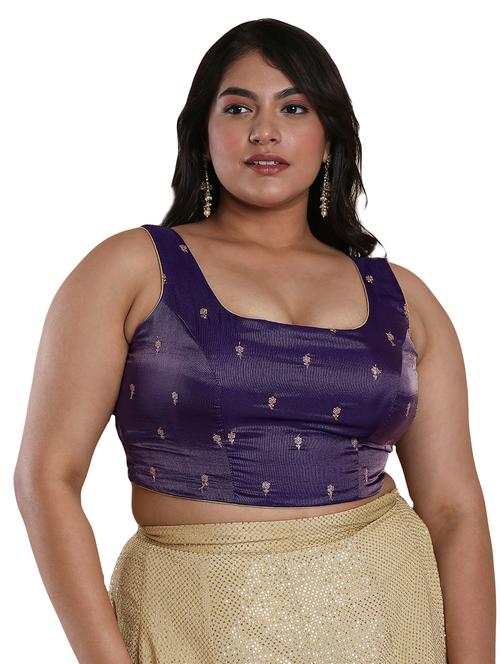 purple tissue embroidered blouse - 19521922 - Very Small Image - 1