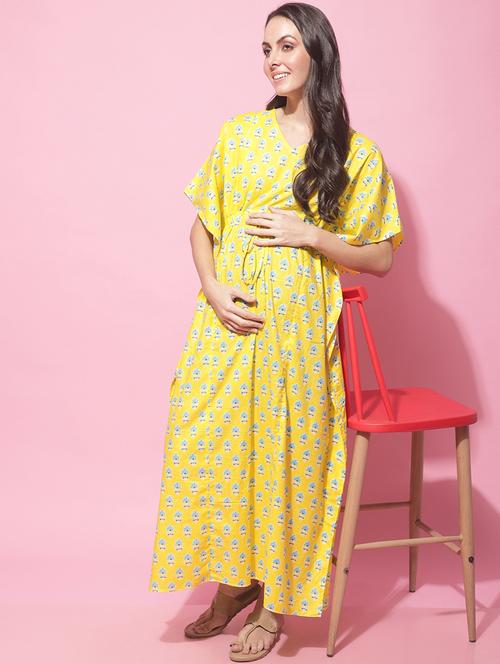 yellow printed maternity wear - 19522117 - Very Small Image - 1