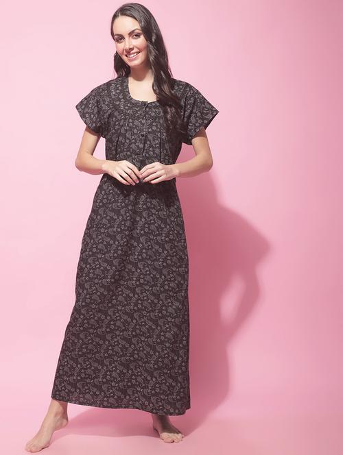 black printed nighty - 19522143 - Very Small Image - 1