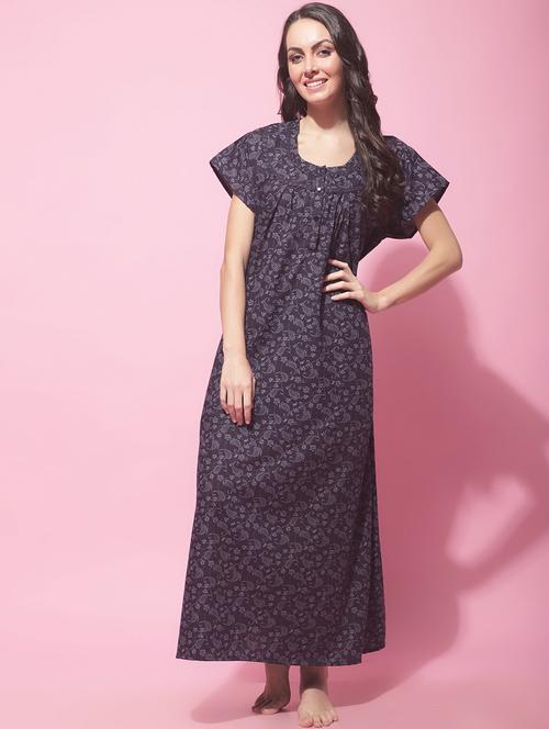blue printed nighty - 19522145 - Very Small Image - 1