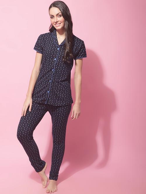 short sleeved printed pyjama set nightwear set - 19522152 - Very Small Image - 1